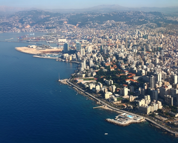 My school was somewhere a little to the right and up of the swimming pool in the bottom right corner. The swimming pool seems new. In fact, other than the red-tile roofs of the American University of Beirut and the mountains it all seems new.